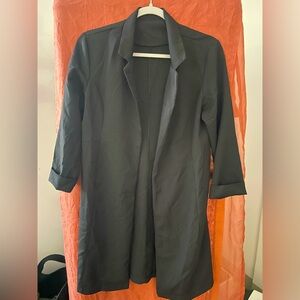Black lightweight blazer over shirt. Size small.